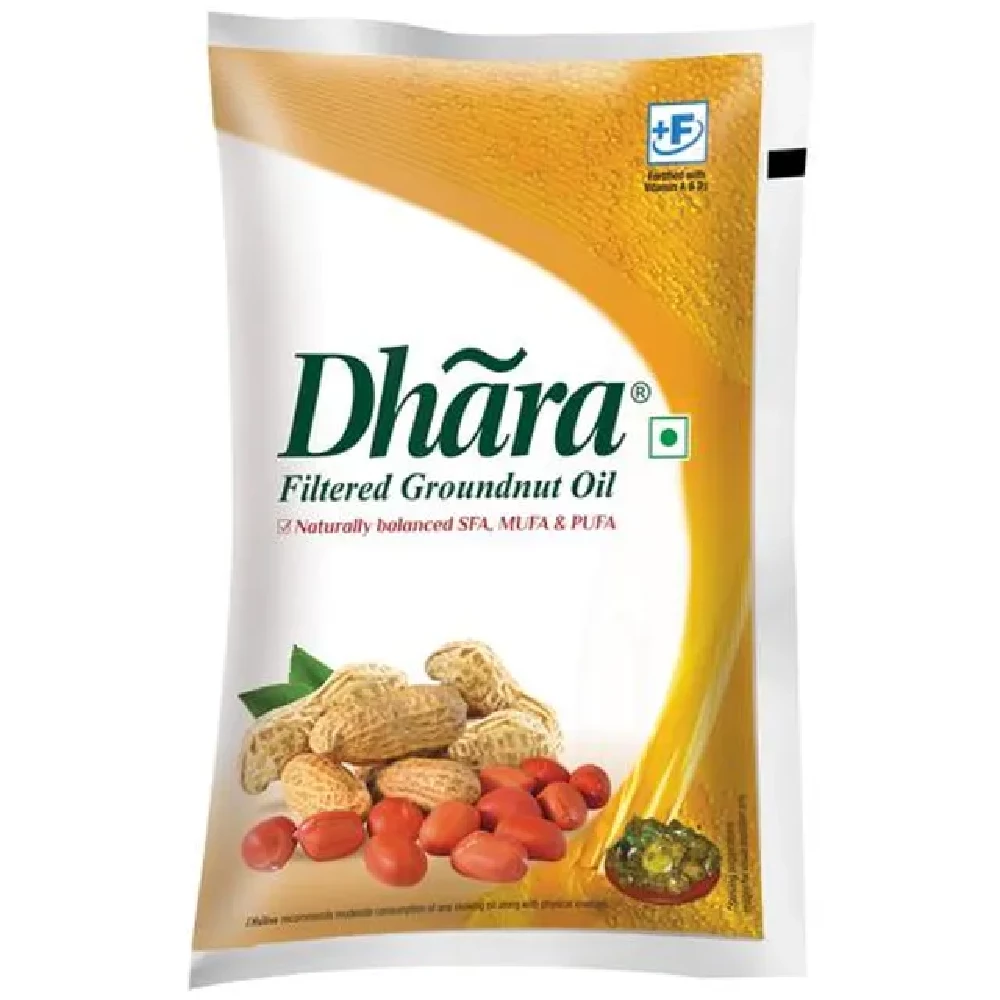 Dhara Oil - Groundnut, 1 L Pouch-1.webp